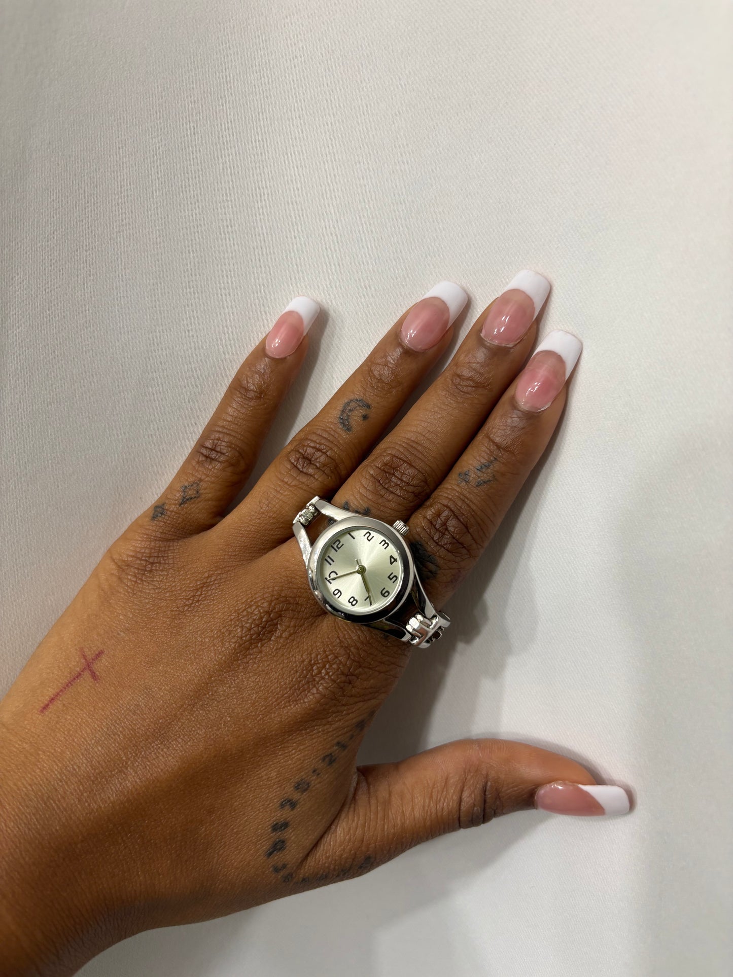 Silver Quartz Double Ring