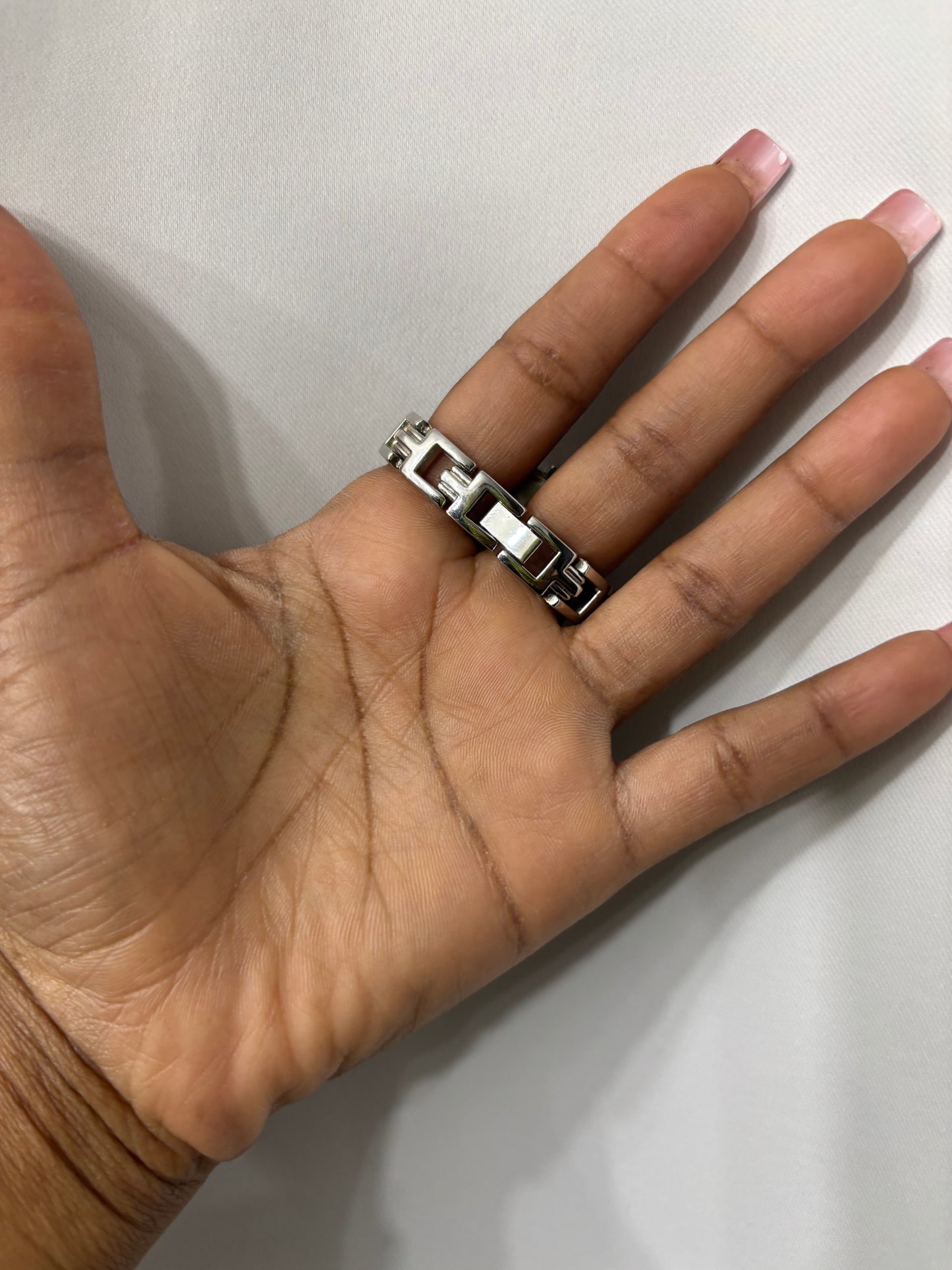 Silver Quartz Double Ring