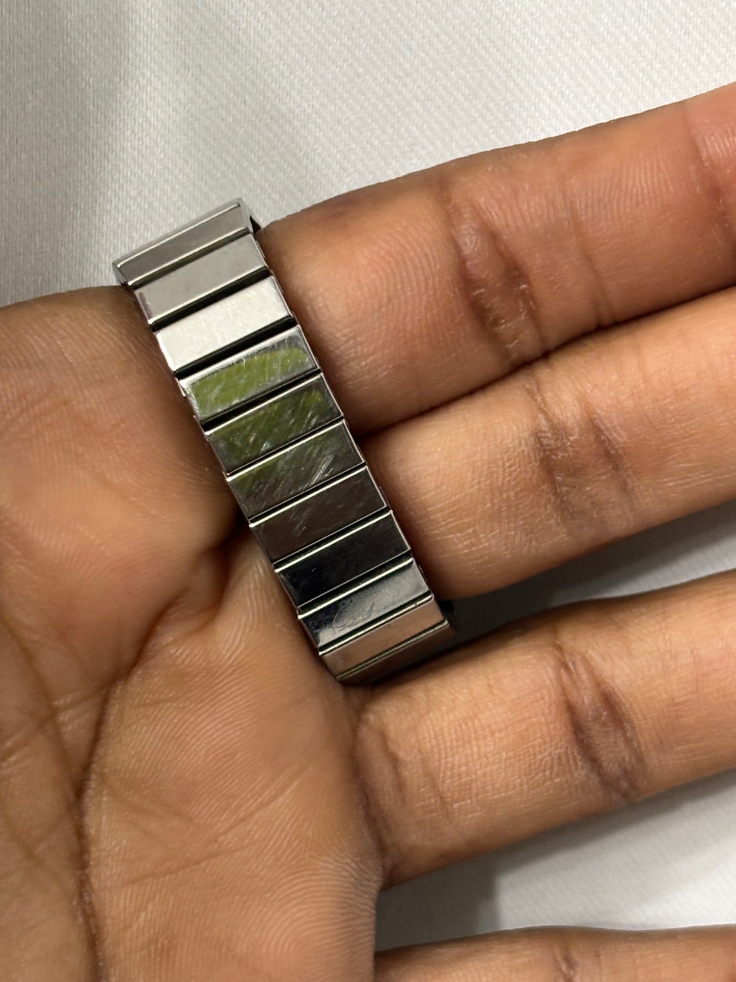 Quartz Silver Circular Face Ring